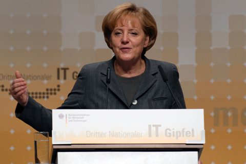 Bundeskanzlerin Dr. Angela Merkel auf dem Dritten Nationalen IT-Gipfel in Darmstadt; Quelle: BMWi