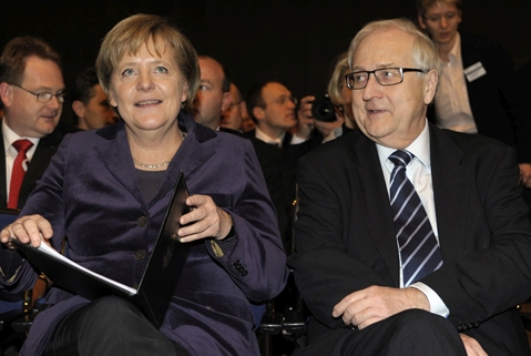 Bundeskanzlerin Dr. Angela Merkel und Bundesminister für Wirtschaft und Technologie Rainer Brüderle; Quelle: BMWi/Jürgen Gebhardt