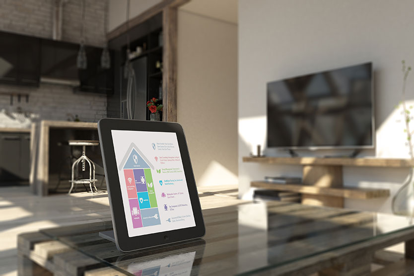 Smart Home Control mit Tablet zum Thema Digitalisierung der Energiewende