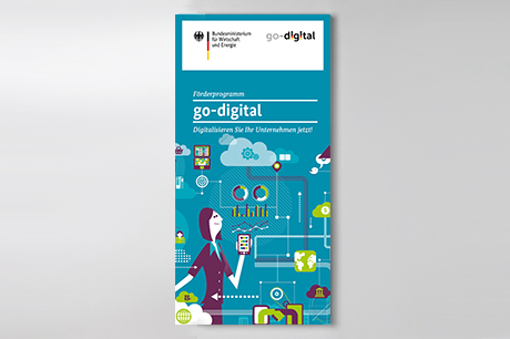 Cover des Flyers "Förderprogramm go-digital"