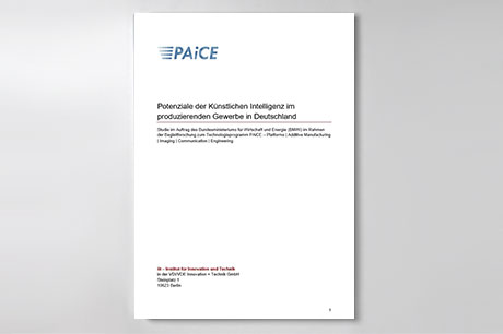 Cover der Publikation "Potenziale der Künstlichen Intelligenz im produzierenden Gewerbe in Deutschland"