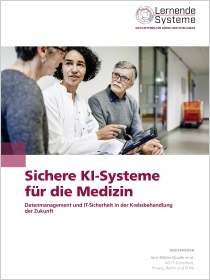 Cover der Publikation "Sichere KI-Systeme für die Medizin: Datenmanagement und IT-Sicherheit in der Krebsbehandlung der Zukunft"