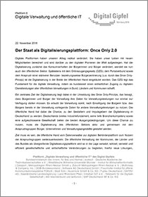 Cover der Publikation "Der Staat als Digitalisierungsplattform: Once Only 2.0"