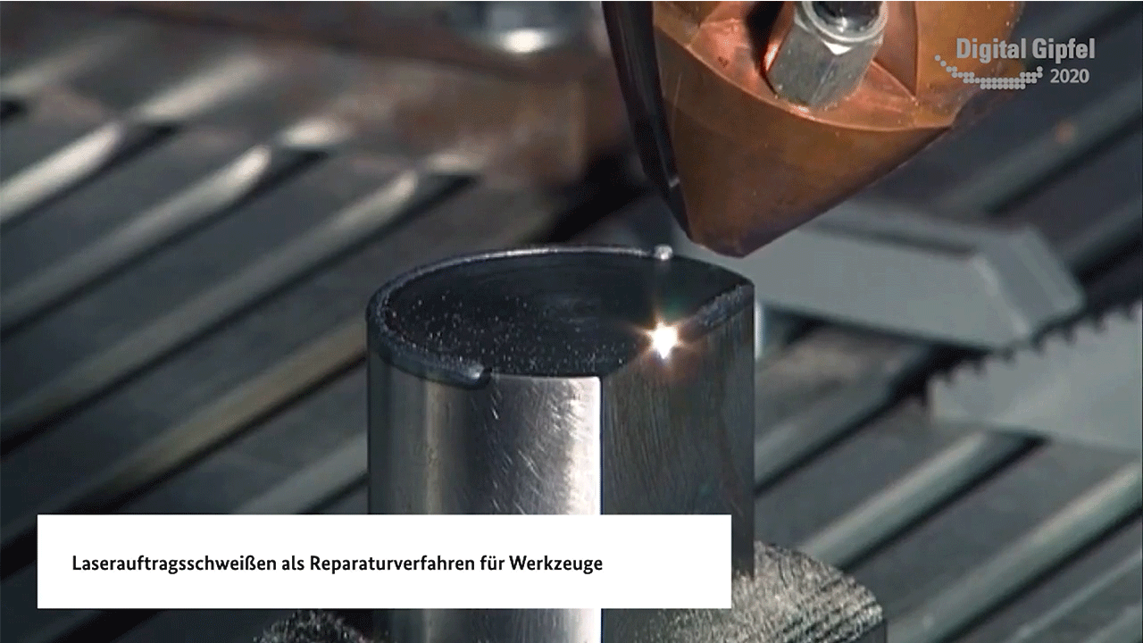Screenshot aus dem Video: Laserauftragsschweißen als Reparaturverfahren für Werkzeuge