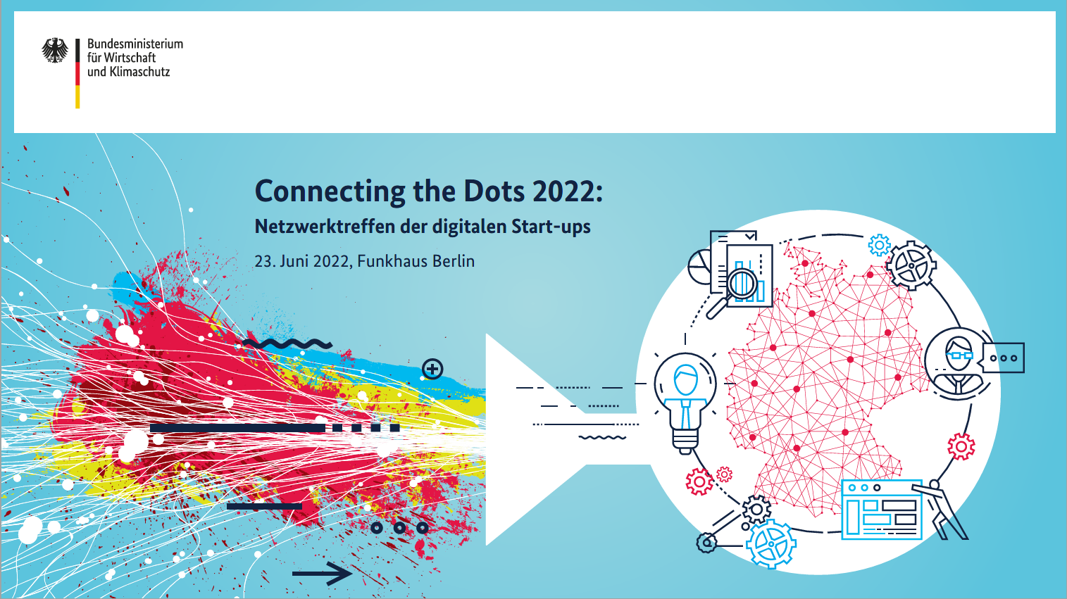 Keyvisual des Connecting the Dots: Netzwerktreffen der digitalen Start-ups