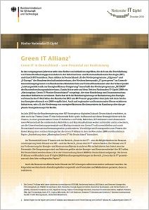 Titelblatt der Publikation "Green IT Allianz"