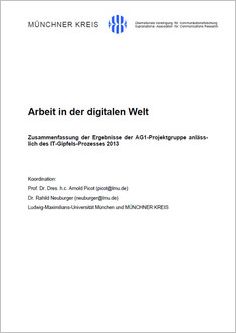 Titelblatt von "Arbeit in der digitalen Welt - Ergebnispapier"