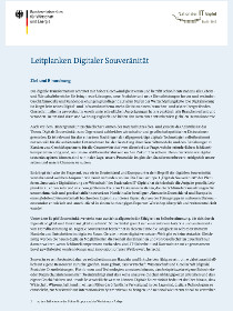 Cover der Publikation Leitplanken Digitaler Souveränität