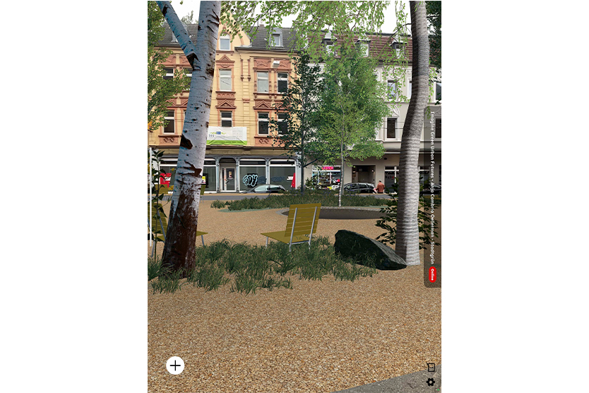 AR-Visualiserung in der “cityscaper” App beim Places VR_ Festival 2021 in Gelsenkirchen 