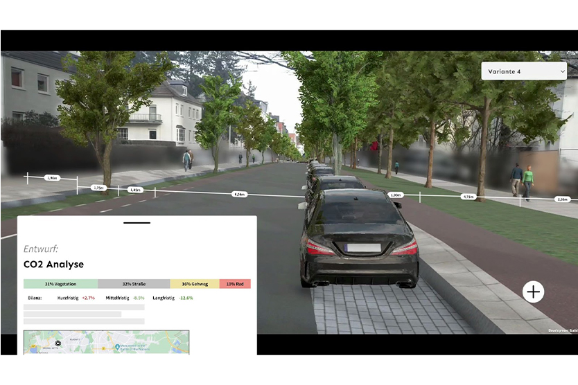 Anwendung der App “cityscaper” in der Straßenplanung in Aachen, Lütticher Straße
