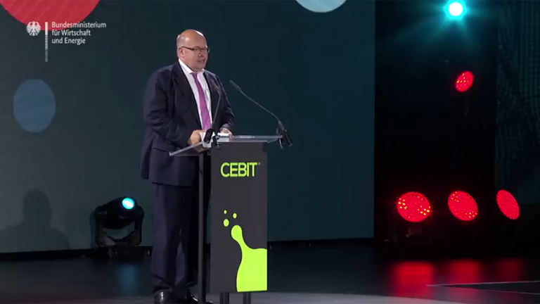 Screenshot aus dem Video Bundesminister Altmaier eröffnet die CEBIT 2018