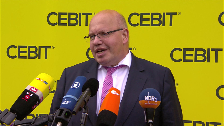 Screenshot aus dem Video Pressestatement von Bundesminister Altmaier anlässlich der CEBIT 2018