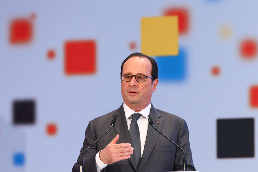French president François Hollande during his speech at the Franco-German Digital Conference.
