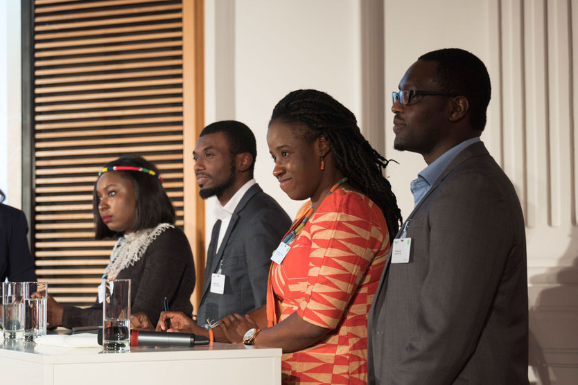 As the night went on, eight African women entrepreneurs took the stage to present a number of innovative solutions that have the potential to be brought to market in Germany.